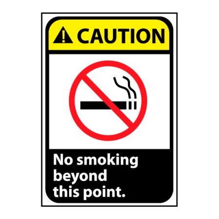 National Marker Co Caution Sign 10x7 Rigid Plastic - No Smoking Beyond This Point CGA2R